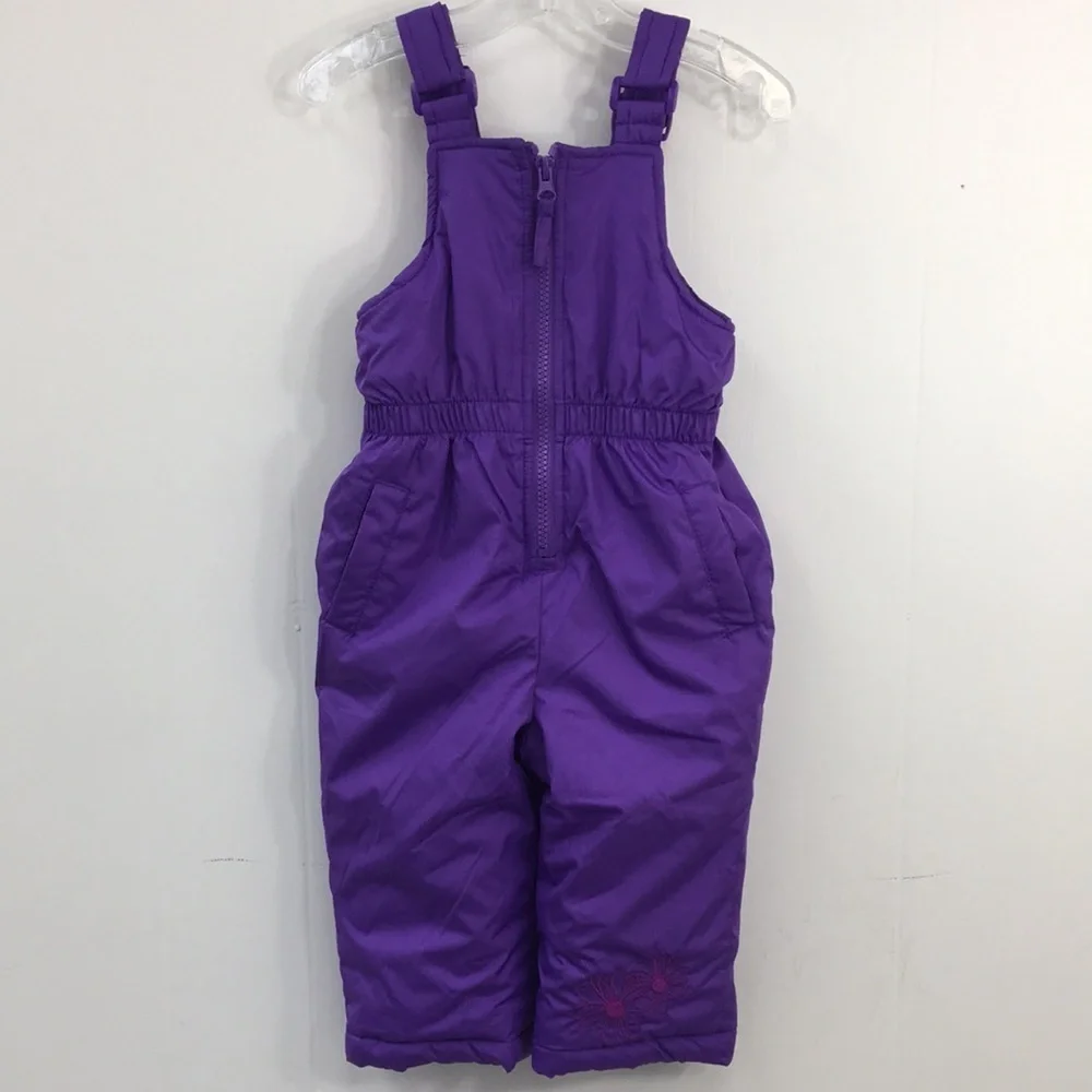 Pink Platinum Purple Daisy Print Coat Bib Set Size 12 M EXCELLENT Condition - Picture 5 of 9